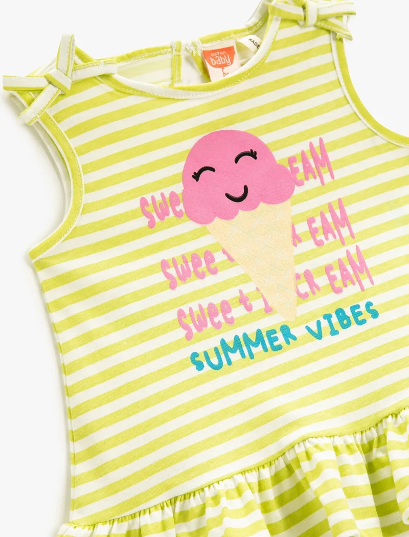 KOTON Printed Ruffle Top Sleeveless Cotton