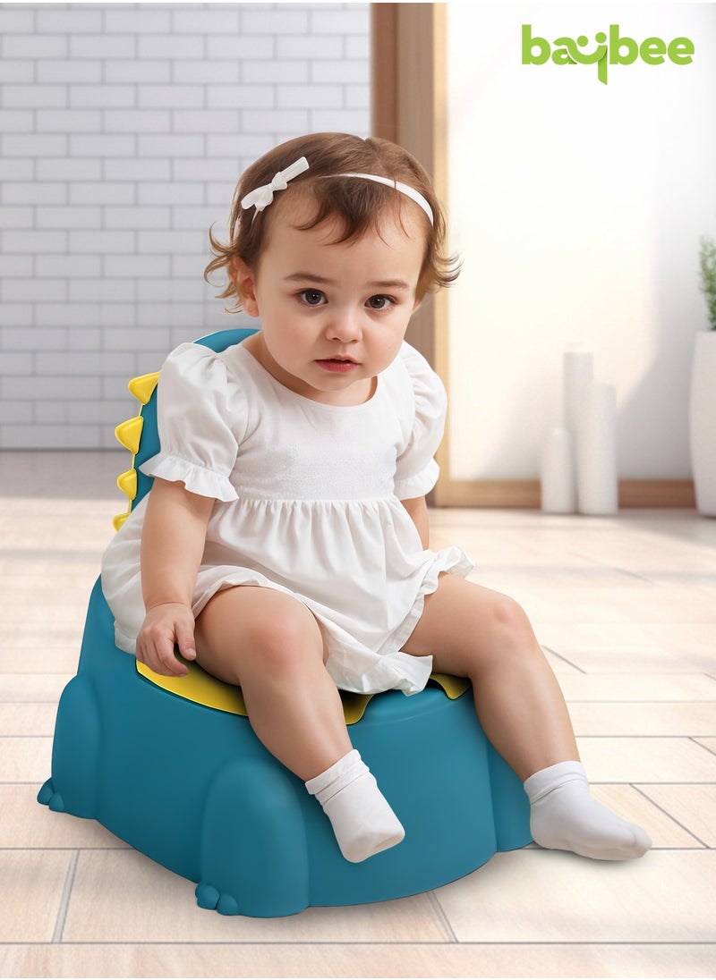 BAYBEE Dinosaur Baby Potty Seat Chair Kids Potty Training seat for Baby Toddlers with Closing Lid, High Back & Splash Gaurd Baby Toilet seat for Kids Baby Potty Chair for Toddlers 1 to 5 Year Boy Girl Blue  - Image 2