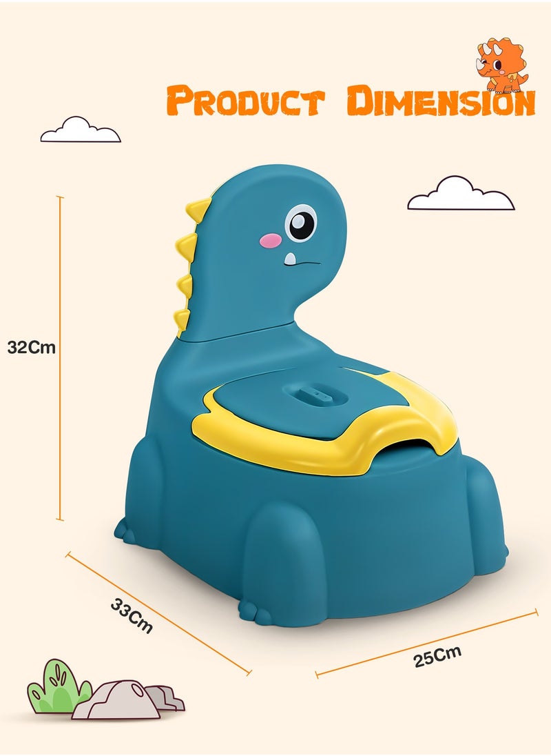 BAYBEE Dinosaur Baby Potty Seat Chair Kids Potty Training seat for Baby Toddlers with Closing Lid, High Back & Splash Gaurd Baby Toilet seat for Kids Baby Potty Chair for Toddlers 1 to 5 Year Boy Girl Blue  - Image 4