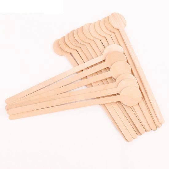 NJ OVERSEAS NJ Wooden Coffee/Cocktail Drink Stirrers, Disposable Biodegradable Milk Drink Stirrers for Beverages, Wooden Cutlery, Wooden eco-Friendly Stirrer, 6 Inches (100) - Image 1