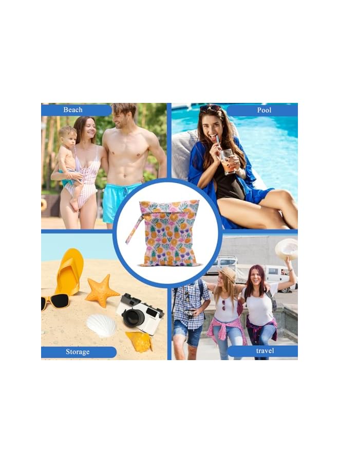 S-TOP Wet Bag, Wet Dry Bags for Swimsuit Beach Travel Pool Bathing Diapers Dirty Yoga Gym Clothes Toiletries, Reusable Lemon Pineapple Sunglasses Waterproof BagOnly 3 left 11.5611.56 - Image 3
