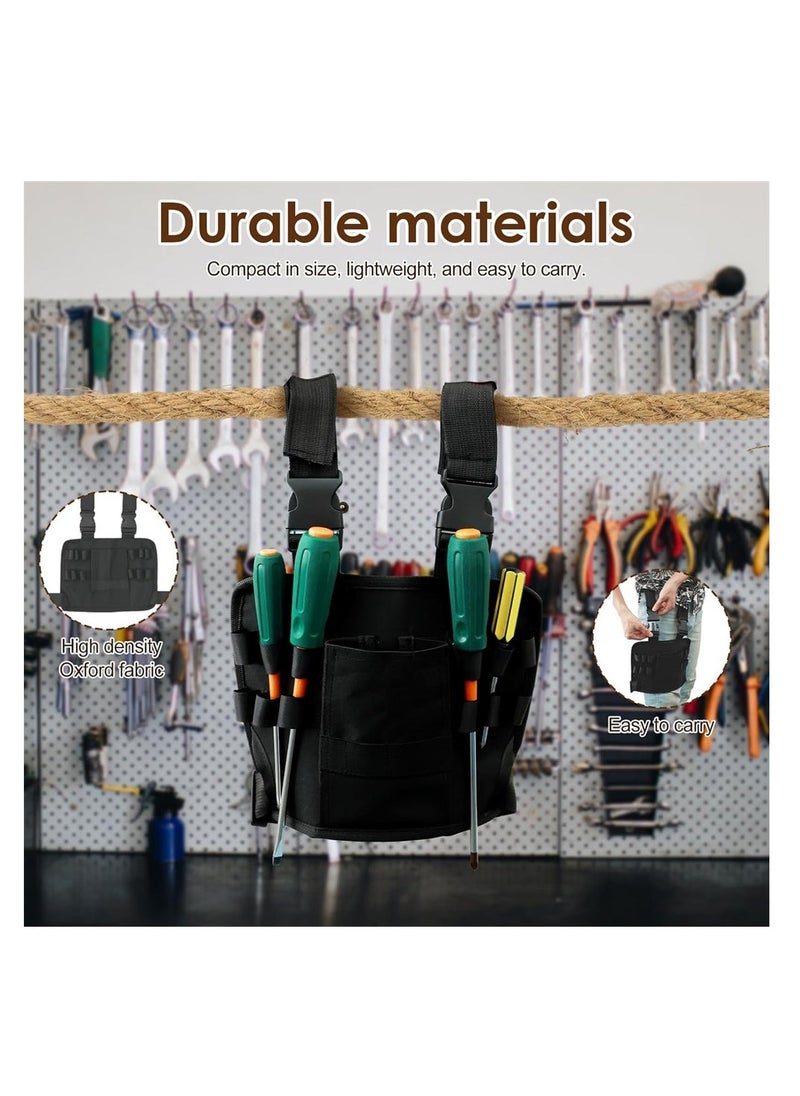 Portable Tool Pouch For Leg, Adjustable Multifunctional Tool Holder with Belt Clip for Hammer, Screwdriver, Wrench, Scissors, Oxford Cloth Tool Storage Bag, 11 x 8 inches  - Image 2