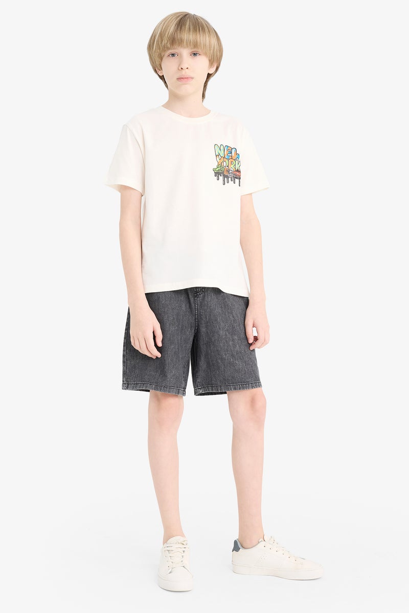 Boy Crew Neck Back Printed T Shirt