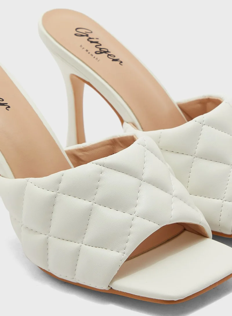 Ginger Quilted Square toe sandal