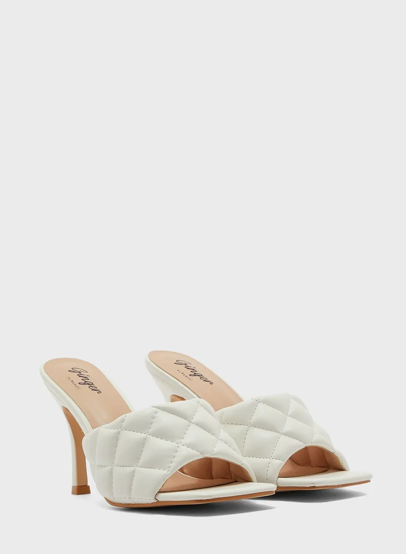 Ginger Quilted Square toe sandal