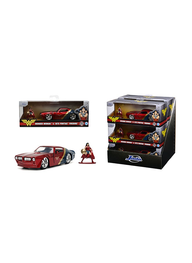 JADA DC Wonder Woman 1972 Pontiac Firebird Die-Cast Collectible Model Car with Opening Doors, Freewheel Vehicle, 1:32 Scale, Multicolored - Image 1