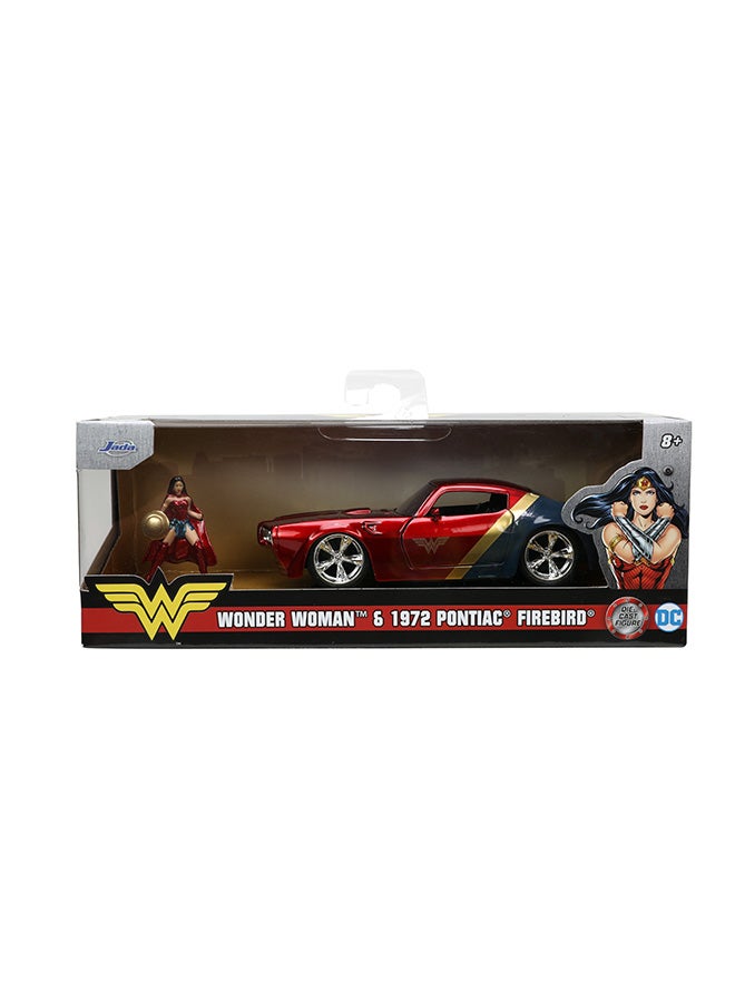 JADA DC Wonder Woman 1972 Pontiac Firebird Die-Cast Collectible Model Car with Opening Doors, Freewheel Vehicle, 1:32 Scale, Multicolored - Image 3