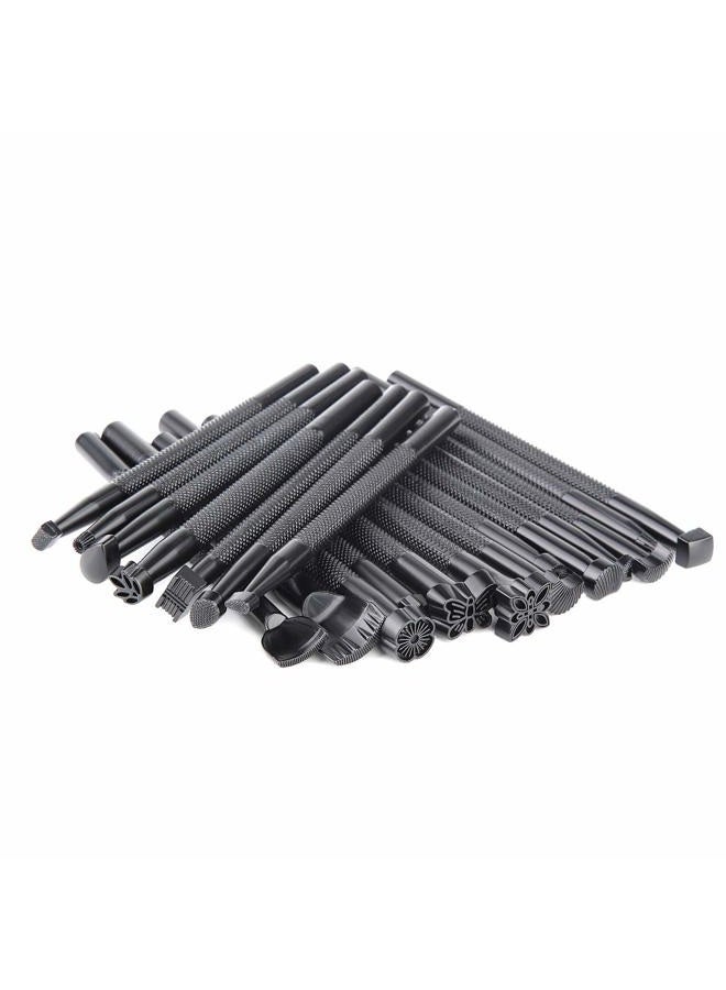 QMNNMA 20 PCS Leather Stamping Tools, Different Shape Saddle Making Stamp Punch Set, Stamp Punch Set Carving Leather Craft Stamp Tools for Leather Craft DIY Working - Image 1
