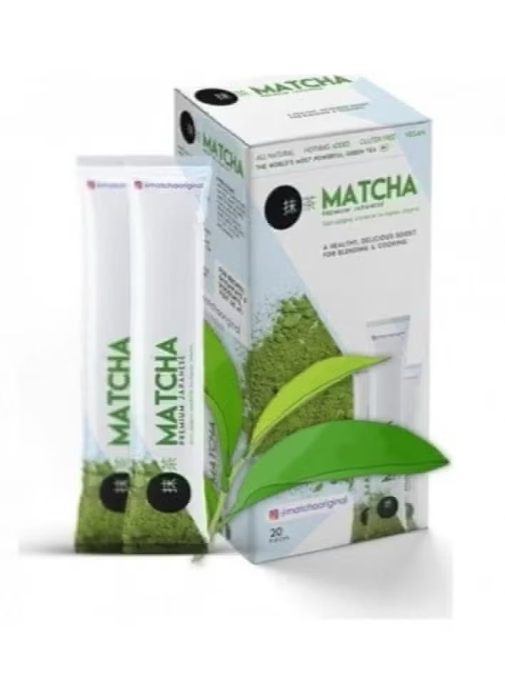 Natural and healthy matcha tea, a box of 20 bags