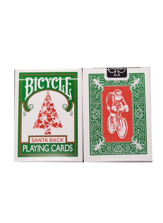 Bicycle Green Back Red Santa Playing Cards - Image 1