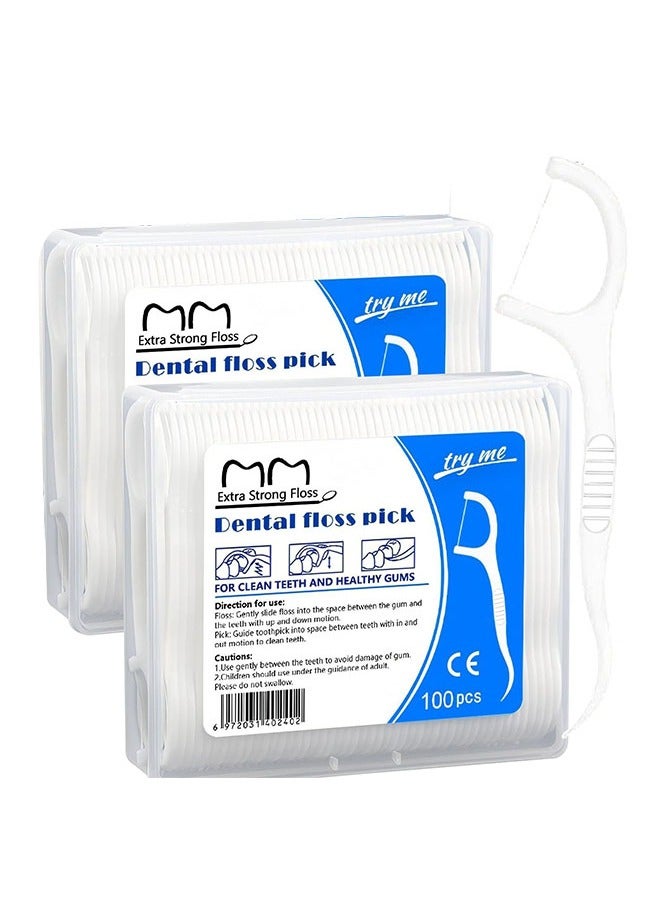 MM 200-Piece Toothpick Dental Floss with Toothpicks – Smooth, Strong Floss, Gum-Friendly, Portable Travel Cases for Adults & Kids Teeth Cleaning - Image 1