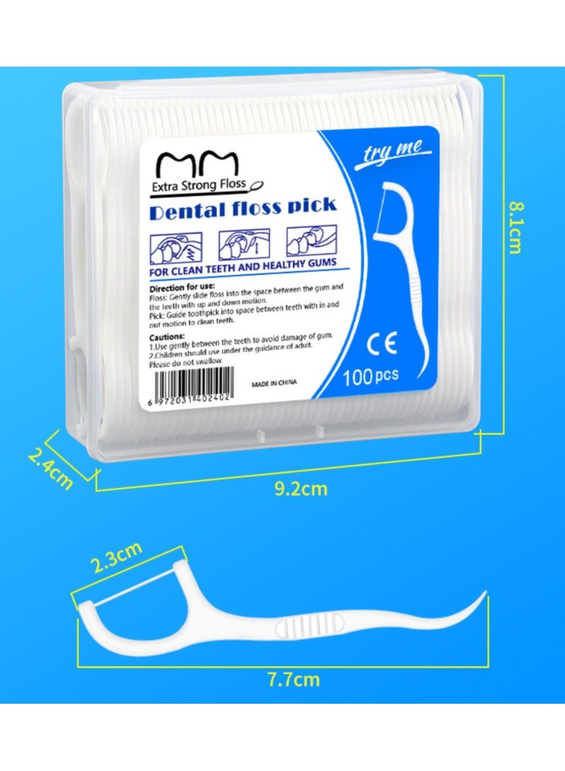 MM 200-Piece Toothpick Dental Floss with Toothpicks – Smooth, Strong Floss, Gum-Friendly, Portable Travel Cases for Adults & Kids Teeth Cleaning - Image 2