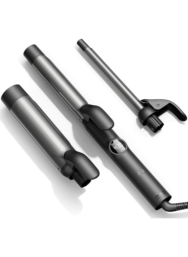 TYMO - TYMO Curling Iron Set  3 in 1 Ceramic Hair Curler 12 1 1 12 Inch Professional Ionic Curling Wand for Travel Fast Heating 5 Temps  Dual Voltage for Shiny Defined Curls to Beach Waves - Image 1