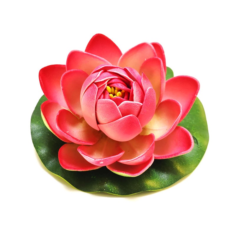 Generic 10cm Artificial Lotus Pond Decor Red