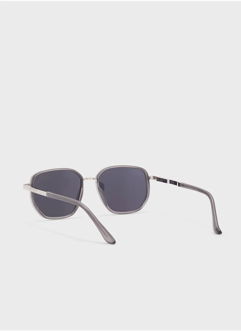 روبرت وود Polarized Lens With Spring Arms Square Aviator Sunglasses