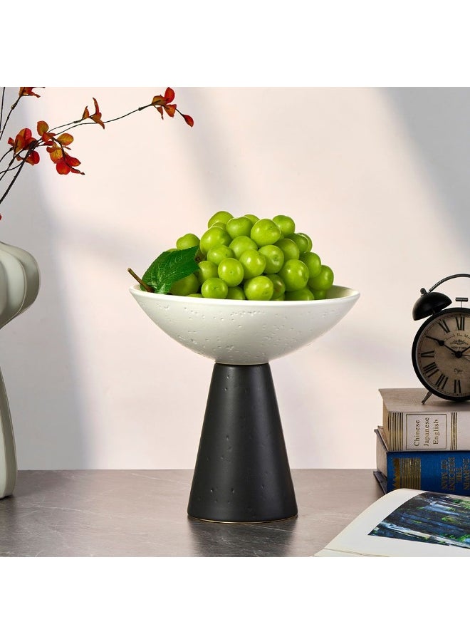 DANUBE HOME Danube Home Norwich Ceramic Yin Bowl 25.5X25.5X25.5Cm Contemporary Black/White Bowl For Home Decoration Multi-Color Geometric Design, Perfect For Ornaments & Fruits Decorative Room Accessories  - Image 1