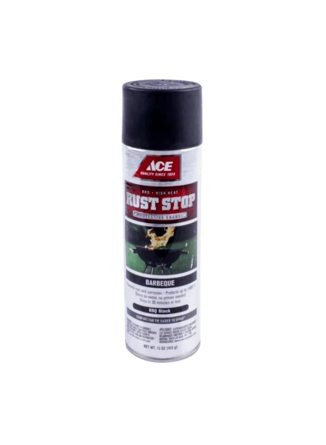 ACE Rust Stop Barbecue Protective Enamel Spray Paint, BBQ Black, 15oz - Image 1