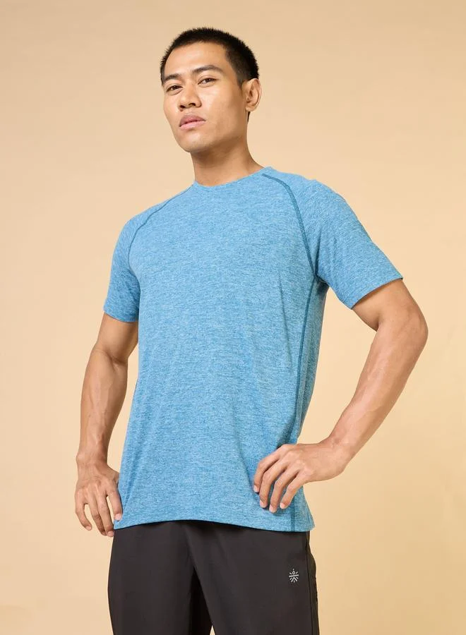 Cult Men Blue Plain Sculpted COMFORTech T-Shirt