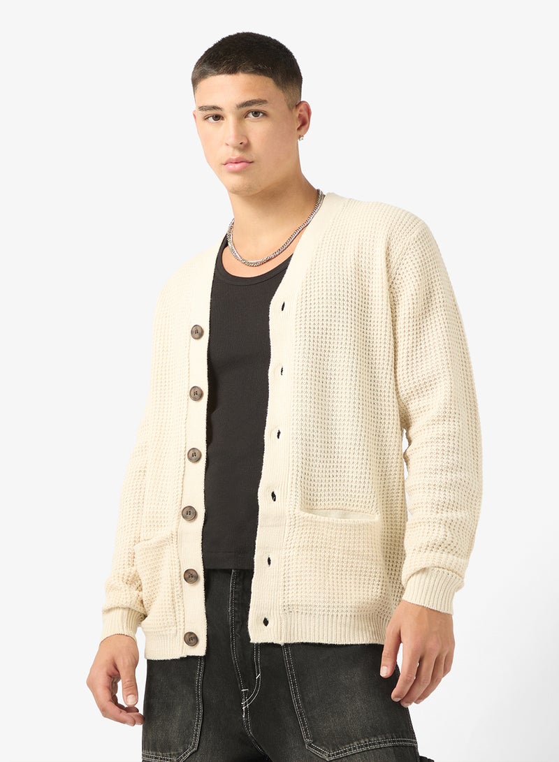 BRAVE SOUL Knitted Button Cardigan - Image 1