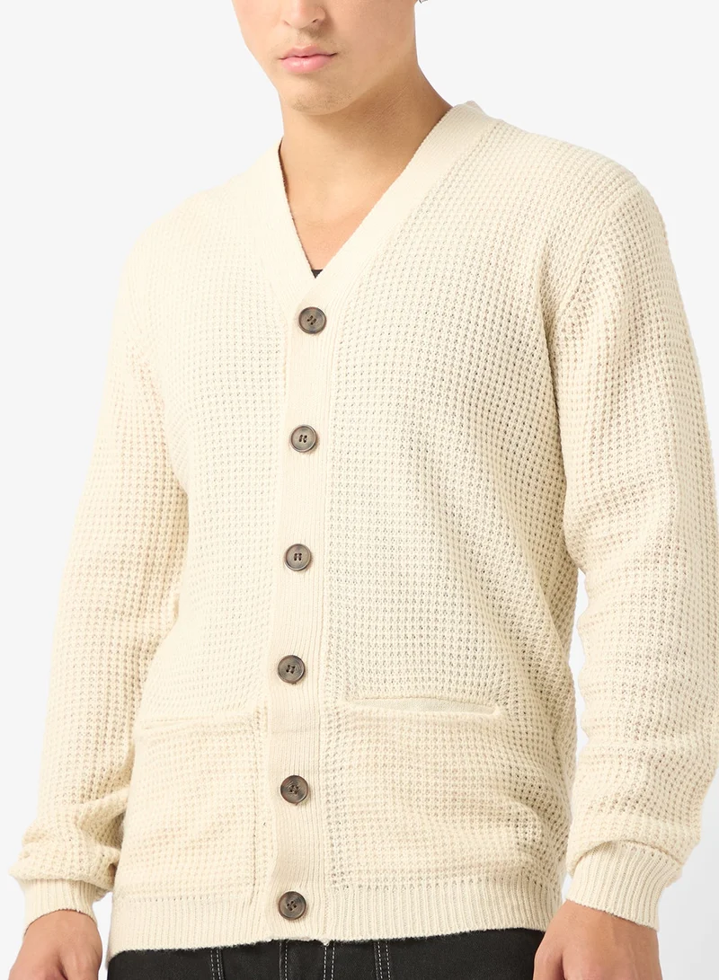 BRAVE SOUL  Knitted Button Cardigan for Men | Best Price UAE