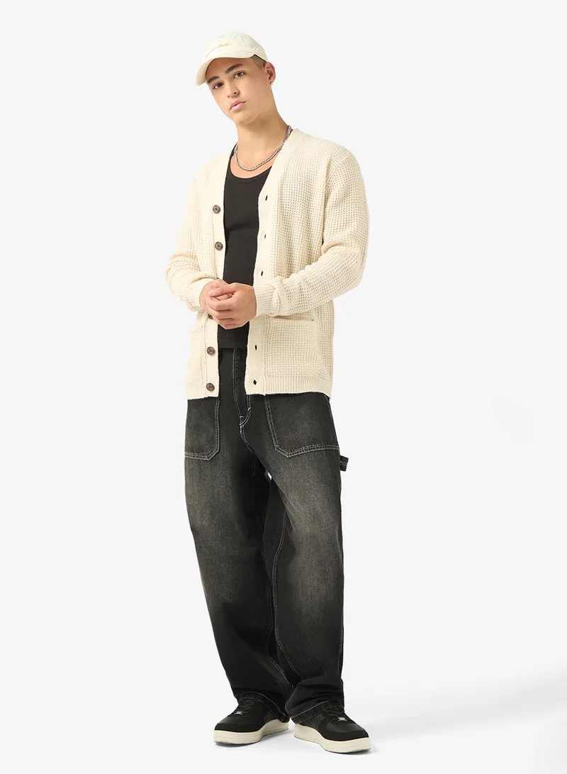 BRAVE SOUL  Knitted Button Cardigan for Men | Best Price UAE