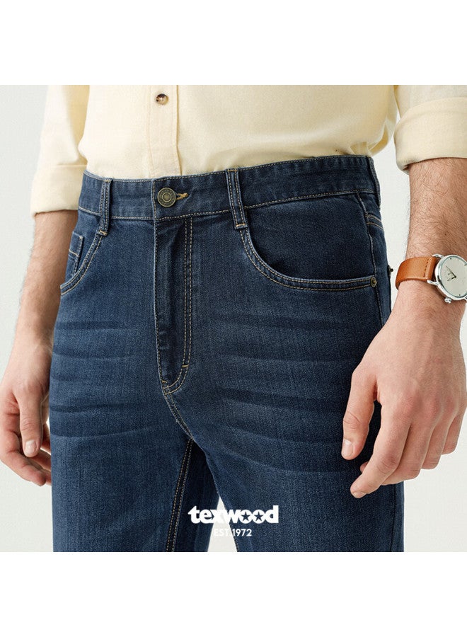 Texwood بنطلون رجال Apple Jeans 24 خريف وشتاء جديد فضفاض عالي الخصر كاجوال مستقيم الساق بنطلون رجال أزرق 32 - Image 2