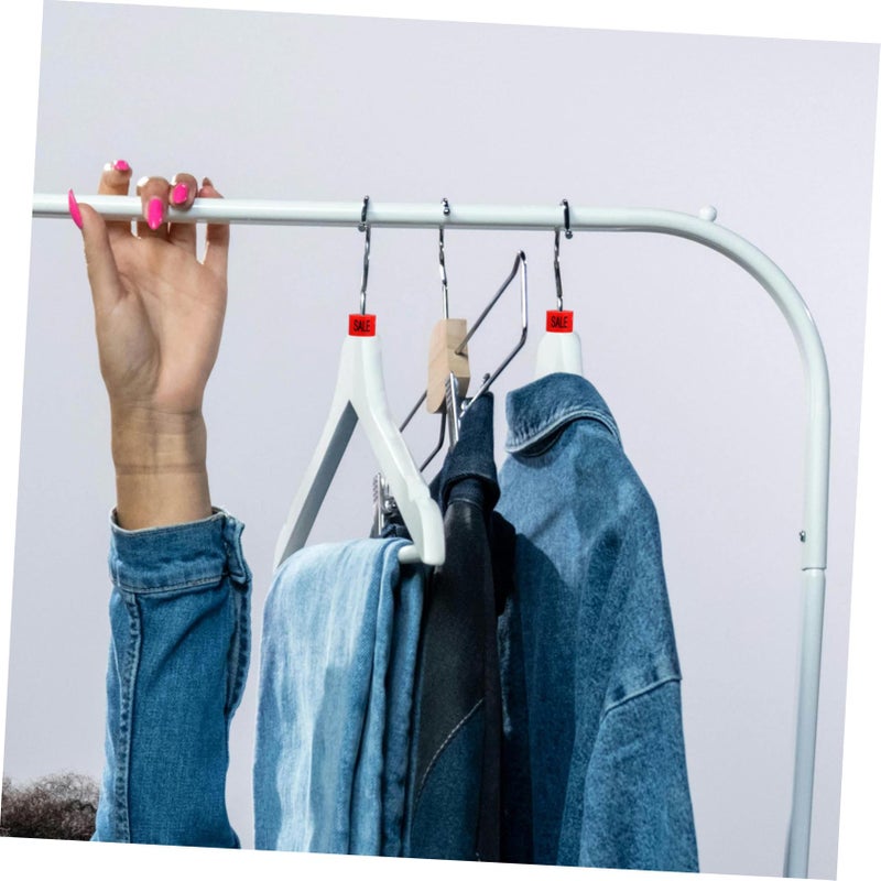 Color Coded Plastic Hanger Tags For Clothing Organization Retail Shop 100 Pieces Red - Image 5