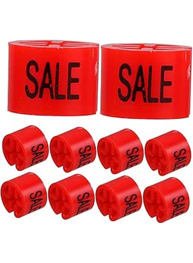 Color Coded Plastic Hanger Tags For Clothing Organization Retail Shop 100 Pieces Red - Image 1