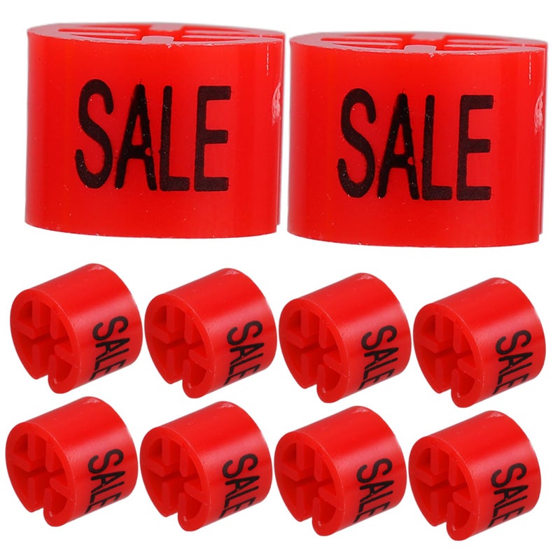 Color Coded Plastic Hanger Tags For Clothing Organization Retail Shop 100 Pieces Red - Image 2