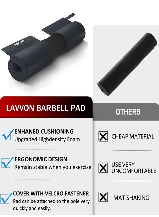 LAVVON Barbell Squat Pad Set with Nylon Padding & AntiSlip Thick Foam - Standard Weight Bar Pad with Wrist Straps for Squats, Lunges & Hip Thrusts - Image 5