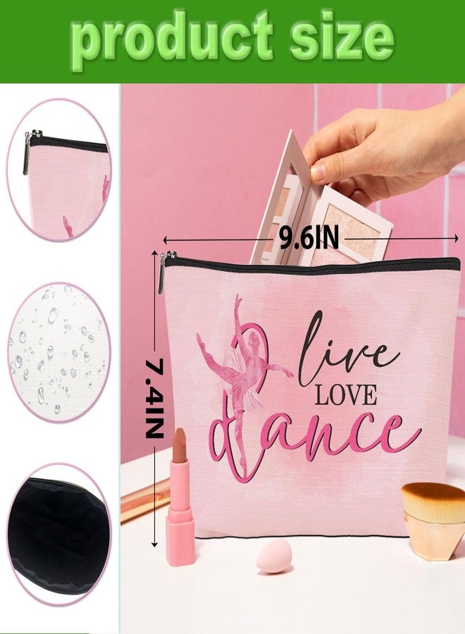 CQM 4 Pcs Dance Makeup Bag, Dancer Gifts, Dance Gifts Dance Stuff Cosmetic Bag Dance Recital Gifts for Girls Women Friends Teammates Travel Toiletry Bag, Dance Teacher Gifts Graduation Birthday Gifts - Image 2