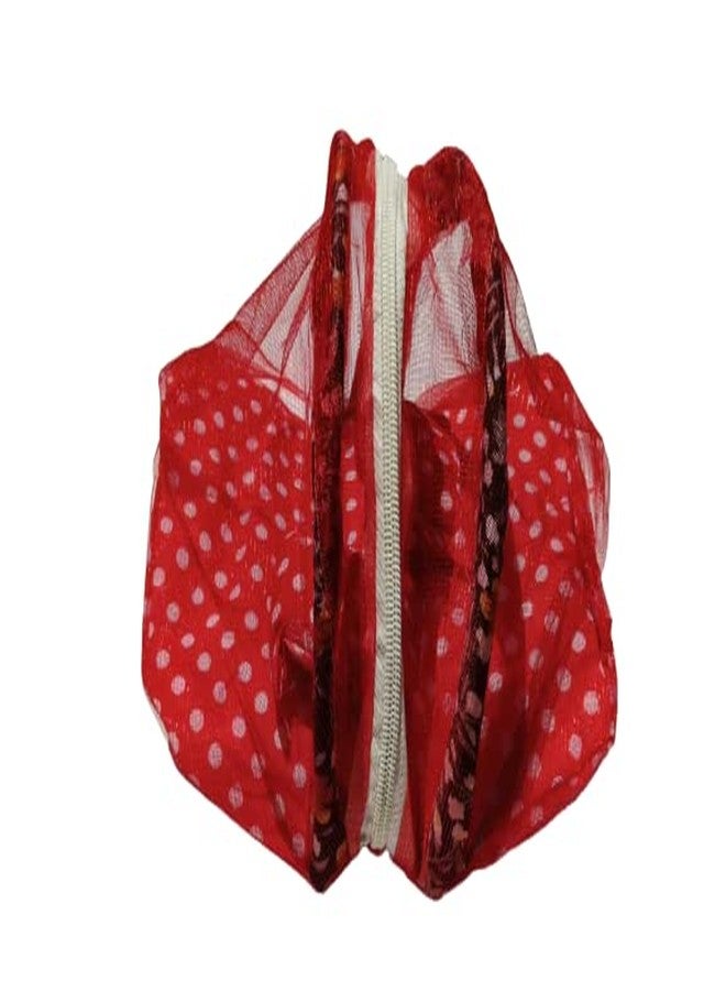 FIRMUS Laddo Gopal Net Bed/Night Bistar with Mosquito Net for Kanha Ji Medium Krishna Ji Red(Size_1) - Image 1