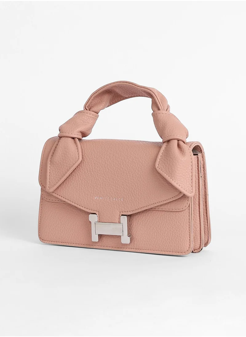 صوص هاوت The Monogram Sash Hand Bag - Nude Pink