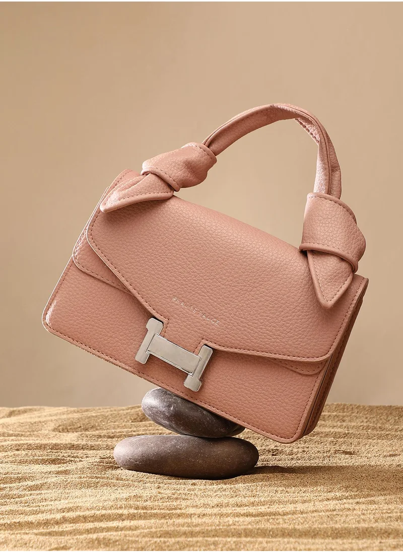 Haute Sauce The Monogram Sash Hand Bag - Nude Pink