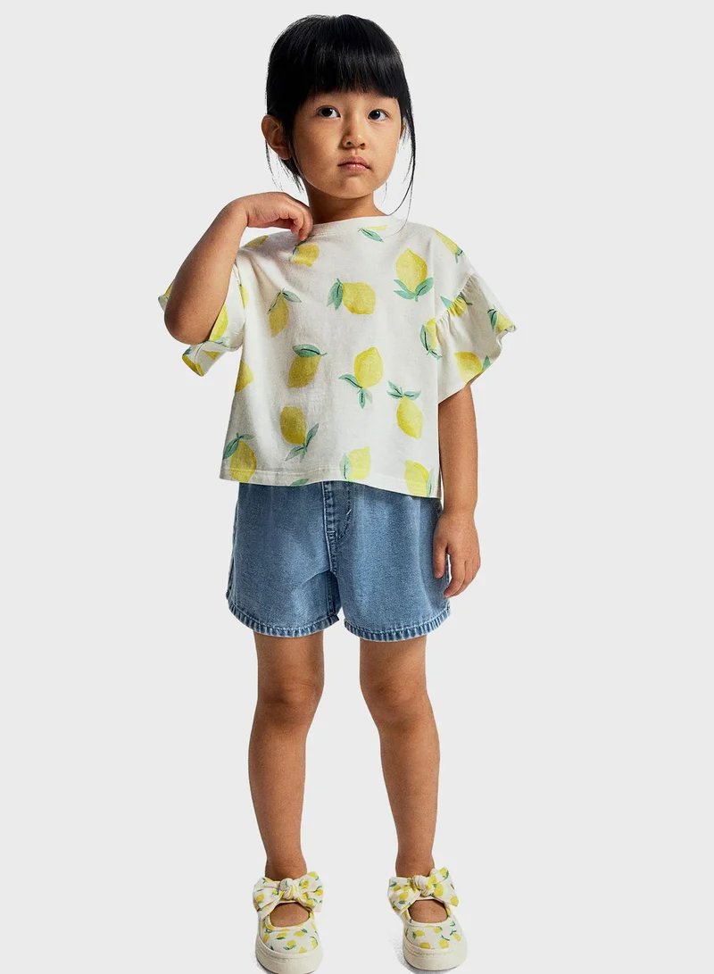 اتش اند ام Printed Crew Neck Top