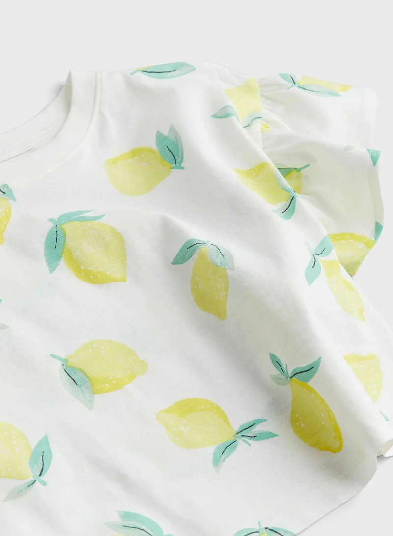 اتش اند ام Printed Crew Neck Top