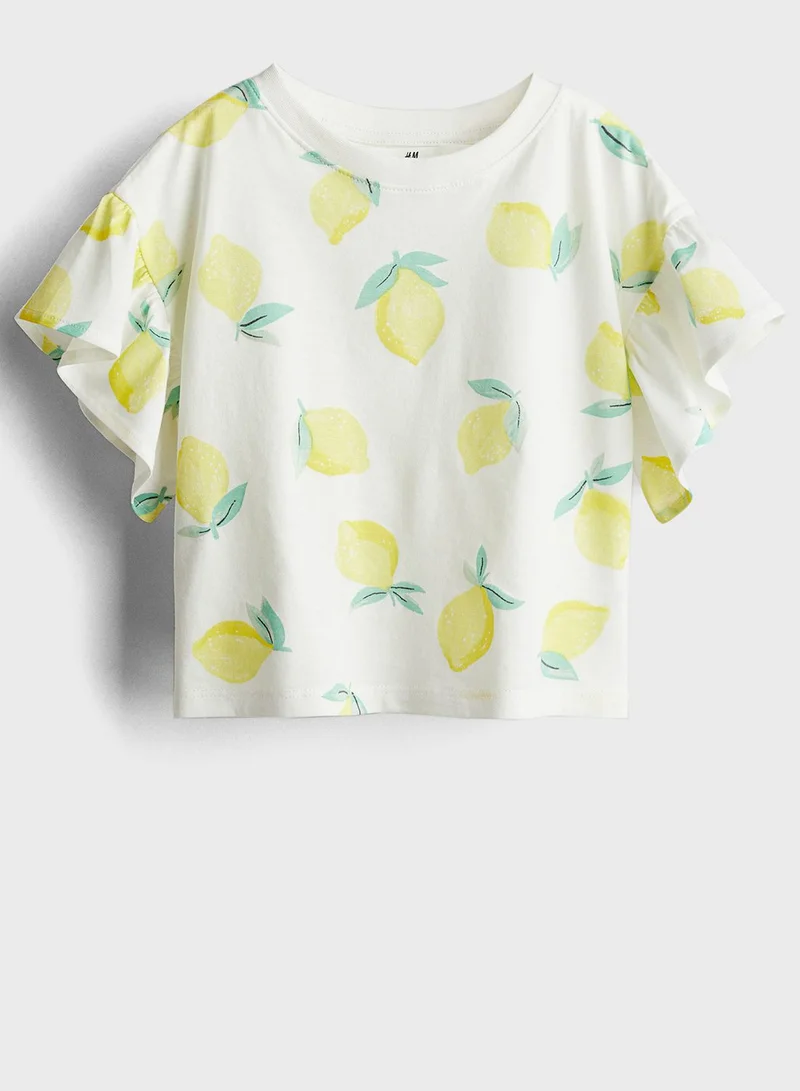 اتش اند ام Printed Crew Neck Top
