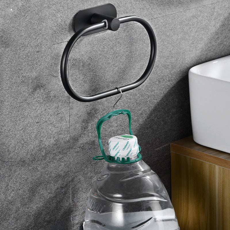 Stainless Steel Towel Holder 20x13x4cm Self-Adhesive Rail - Durable Rust-Resistant Design Wall-Mounted Bathroom Accessory for Home Organization - Image 3
