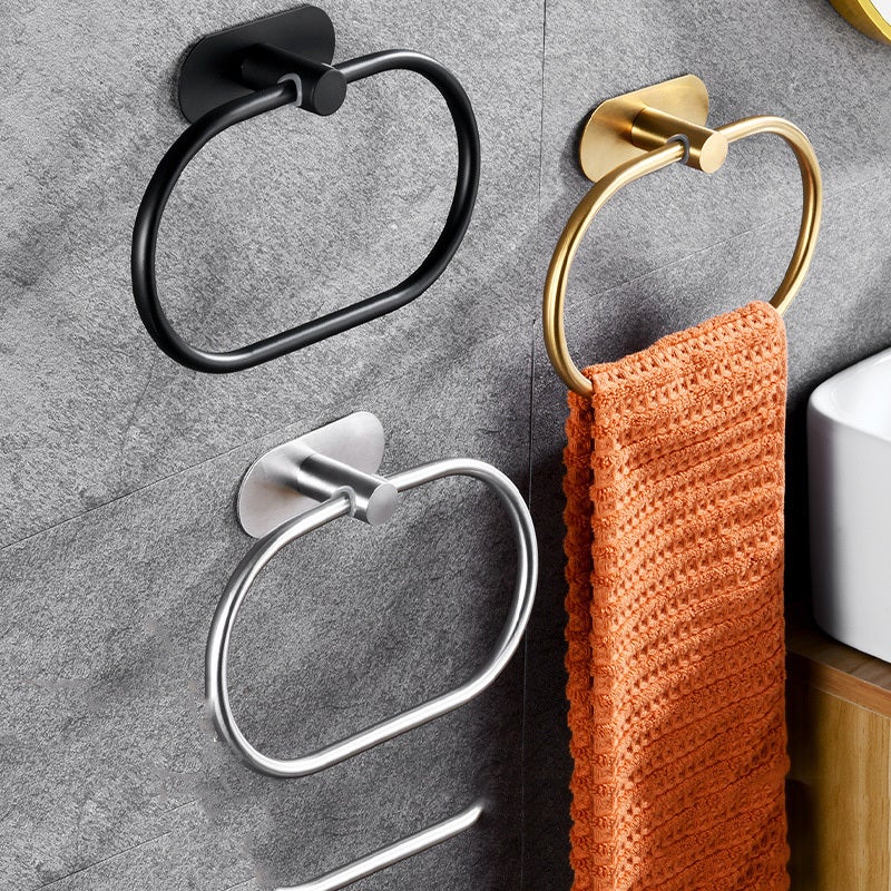 Stainless Steel Towel Holder 20x13x4cm Self-Adhesive Rail - Durable Rust-Resistant Design Wall-Mounted Bathroom Accessory for Home Organization - Image 4