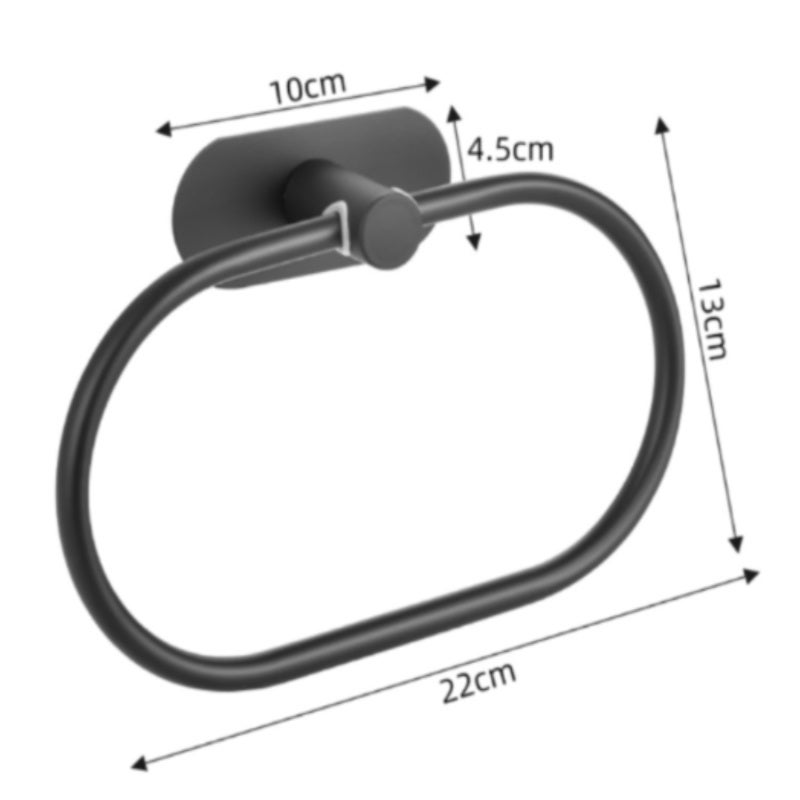 Stainless Steel Towel Holder 20x13x4cm Self-Adhesive Rail - Durable Rust-Resistant Design Wall-Mounted Bathroom Accessory for Home Organization - Image 1