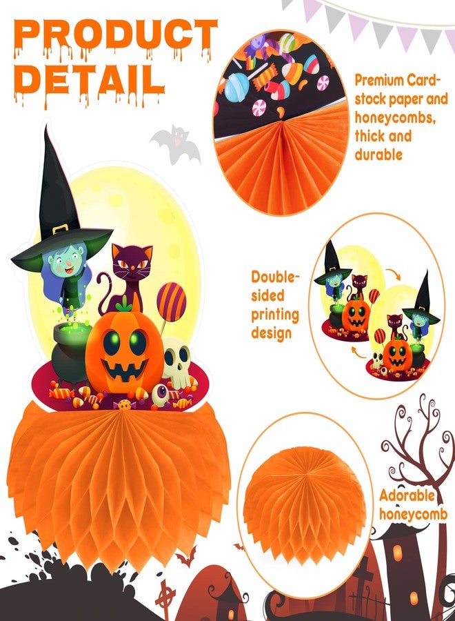 Aigybobo 12 Pack Halloween Honeycomb Centerpieces Table Decorations,Pumpkin Ghost Witch Cat Tombstone and More Halloween Elements for Halloween Party Favors Supplies,Cute Party Home Room Table Desk Decor - Image 3