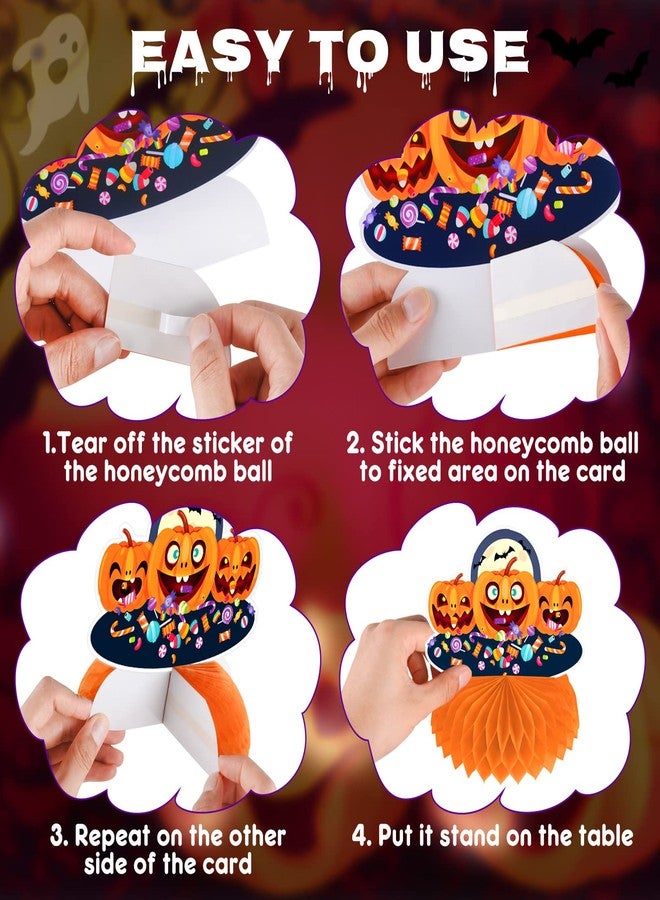 Aigybobo 12 Pack Halloween Honeycomb Centerpieces Table Decorations,Pumpkin Ghost Witch Cat Tombstone and More Halloween Elements for Halloween Party Favors Supplies,Cute Party Home Room Table Desk Decor - Image 4