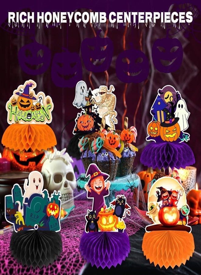 Aigybobo 12 Pack Halloween Honeycomb Centerpieces Table Decorations,Pumpkin Ghost Witch Cat Tombstone and More Halloween Elements for Halloween Party Favors Supplies,Cute Party Home Room Table Desk Decor - Image 5