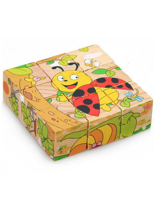 3D Baby Wooden Six-Sided Painting Three-Dimensional Puzzle Children's Early Education Intellectual Toy - Image 1