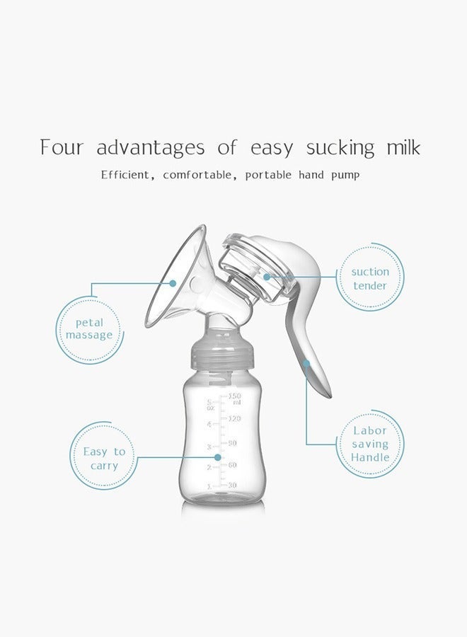 DOOKOO Manual Silicone Breast Pump Painless Breast Massager Quiet, Pain-Free 180 ML With Adjustable Suction And Accessories - Image 2