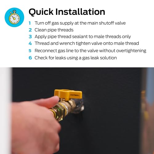 Eastman Straight Gas Brass Ball Valve, 3/4 in FIP x 15/16 in OD Flare Female, 1/4-Turn Handle, 60005 - Image 4