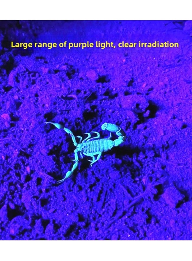 Scorpion Lamp Breeding Special Purple Light Flashlight Scorpion With Bean Worm Strong Light Charging Portable 3000 Meters Lighting-Product Specifications:7 Rows Of 96 Lamp Beads White Light + Purple Light With Tweezers For 30 Hours  - Image 5