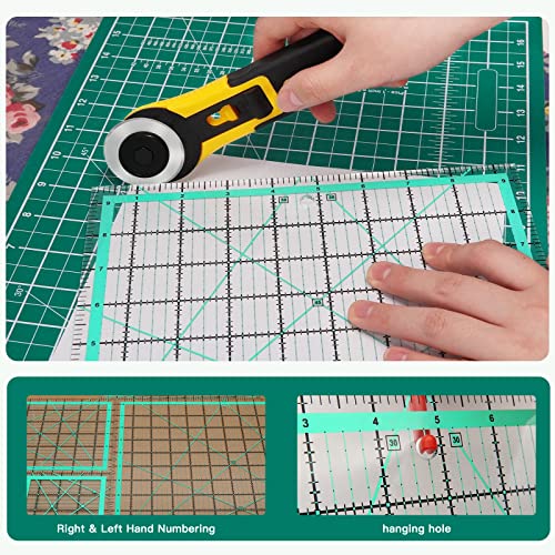 MANUFORE 4pcs Square Quilting Ruler (12.5”/ 9.5”/ 6”/ 4.5”) Sewing Acrylic Ruler Anti-Slip Metric Ruler DIY Quilting Tools with Clear Printed Lines for Precise Cutting - Image 5