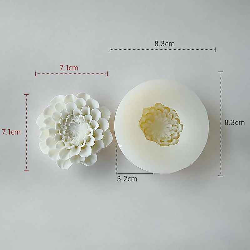 FirstTry Flowers Candle Mold I 3D Fondant Peony Flower Shape Silicone Scented Wax Mould I Succulent Molds for DIY Handmade Ornament Cake Décor Aromatherapy Soap Resin Art Craft Home Desktop Décor - Image 2