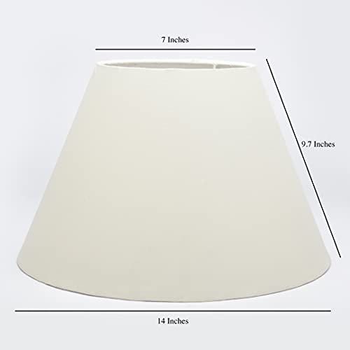 BTR CRAFTS Asian BTR Crafts Conical Lamp Shade, 14 Inches, Standard Size, Cream/Off Cream Color - Image 3